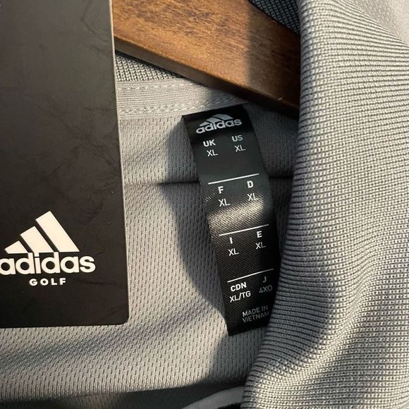 NWT Adidas Golf Polo Shirt Grey Company Branded Ryder Men’s Size XL - 0944 - - Picture 8 of 10